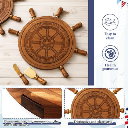D20 Shaped Charcuterie Board Set Cutting and Cheese Board Wooden Platter with Knives and Forks Serving Trays Gift for Christmas Kitchen Food Fruit(Acacia)