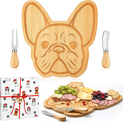 D20 Shaped Charcuterie Board Set Cutting and Cheese Board Wooden Platter with Knives and Forks Serving Trays Gift for Christmas Kitchen Food Fruit(Acacia)