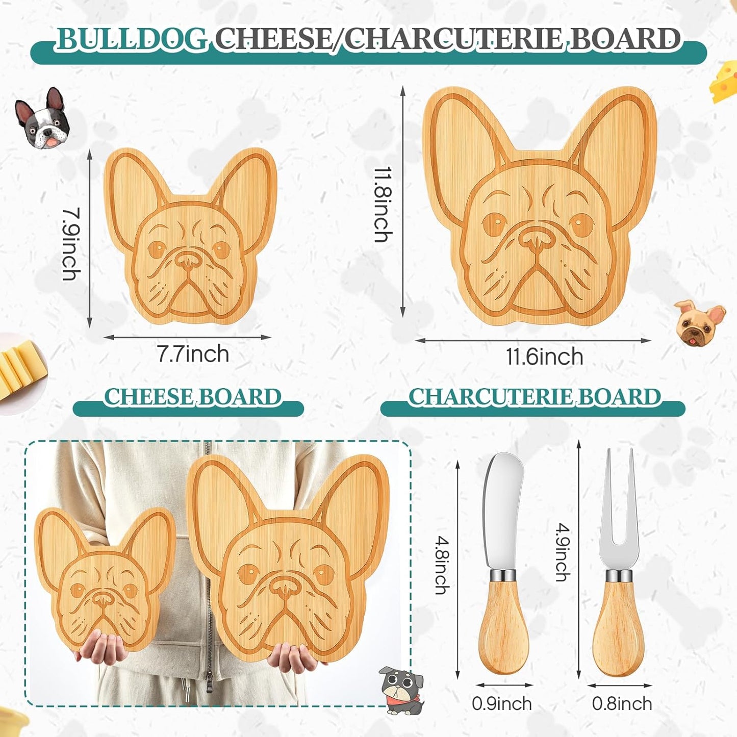 D20 Shaped Charcuterie Board Set Cutting and Cheese Board Wooden Platter with Knives and Forks Serving Trays Gift for Christmas Kitchen Food Fruit(Acacia)