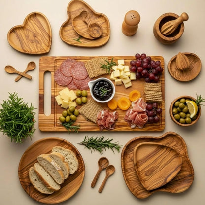 D20 Shaped Charcuterie Board Set Cutting and Cheese Board Wooden Platter with Knives and Forks Serving Trays Gift for Christmas Kitchen Food Fruit(Acacia)
