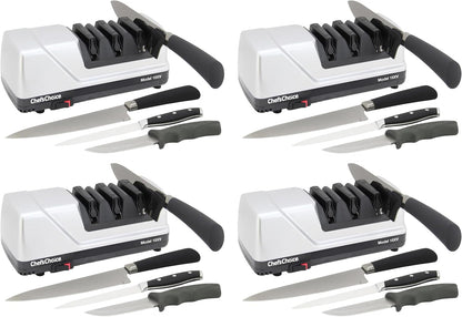 15XV EdgeSelect Professional Electric Knife Sharpener with 100-Percent Diamond Abrasives and Precision Angle Guides for Straight Edge and Serrated Knives, 3-Stage, Gray