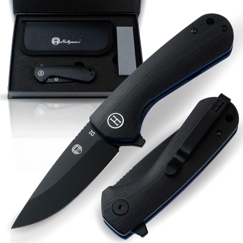 EDC Folding Pocket Knife D2 Steel Blade & G10 Handle for Daily Carry