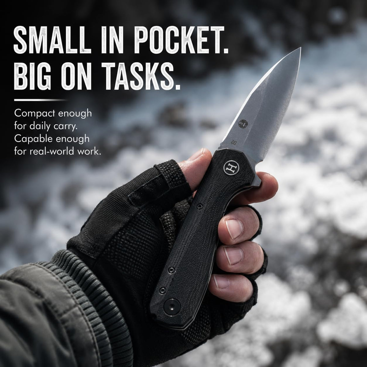 EDC Folding Pocket Knife D2 Steel Blade & G10 Handle for Daily Carry