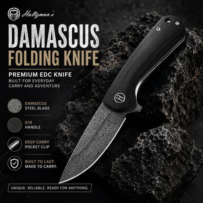 EDC Folding Pocket Knife D2 Steel Blade & G10 Handle for Daily Carry