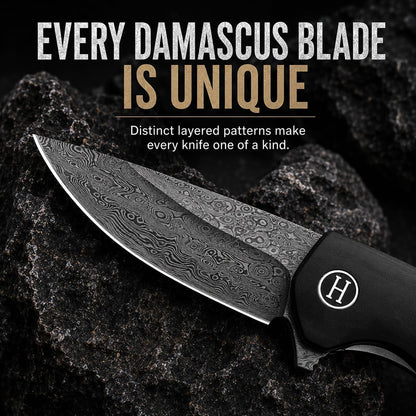EDC Folding Pocket Knife D2 Steel Blade & G10 Handle for Daily Carry