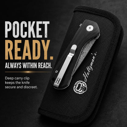 EDC Folding Pocket Knife D2 Steel Blade & G10 Handle for Daily Carry