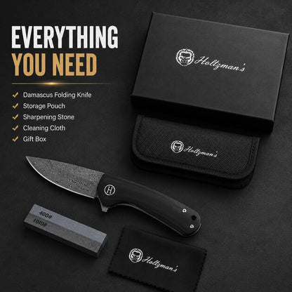 EDC Folding Pocket Knife D2 Steel Blade & G10 Handle for Daily Carry