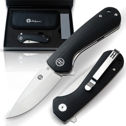 EDC Folding Pocket Knife D2 Steel Blade & G10 Handle for Daily Carry