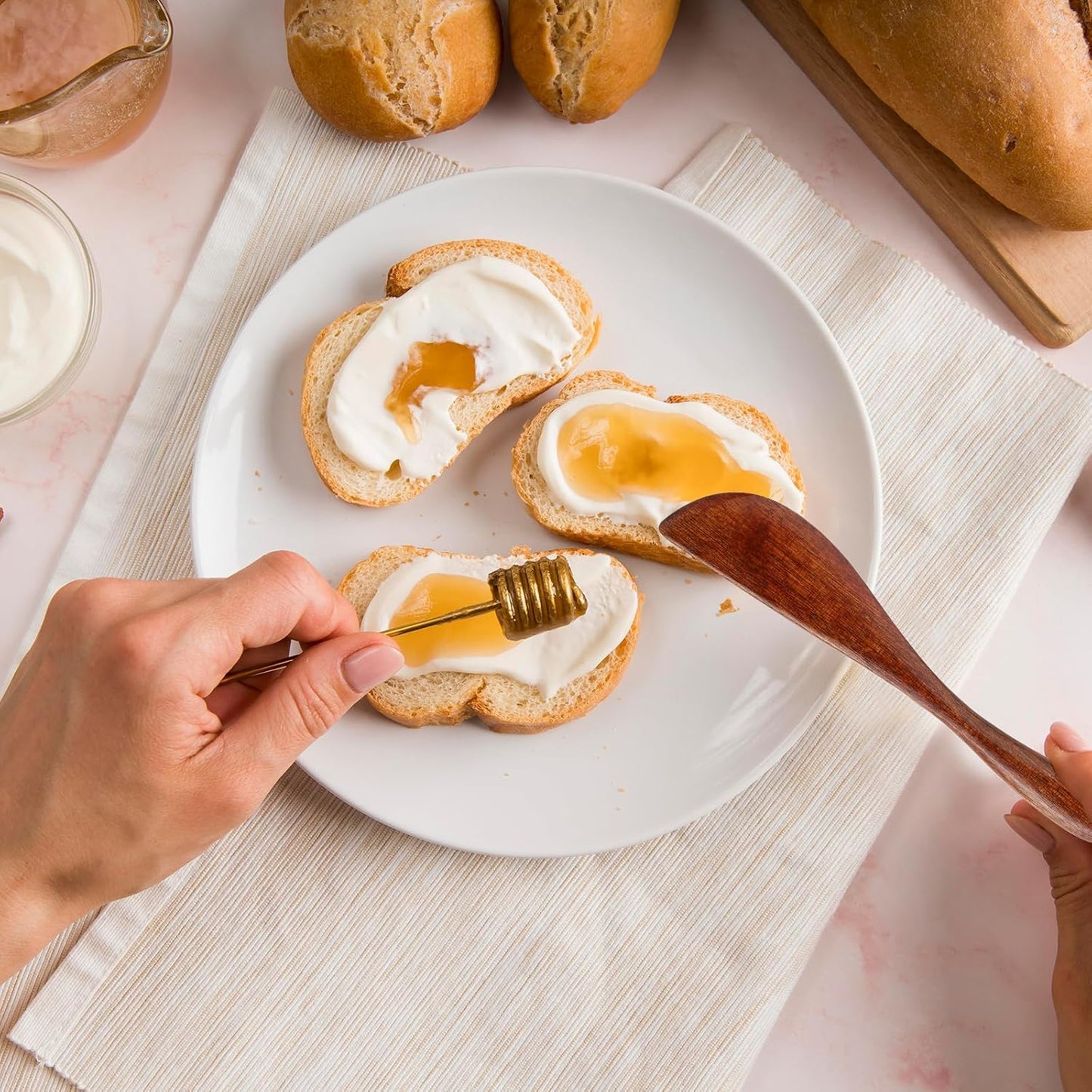 6Pcs Wooden Butter Knife, 5.9 Inch Jelly Cheese Spreaders Jam Sandwich Spreaders Cream Spreader Mini Wooden Spatulas Condiment Knives for Kitchen Restaurant(6Pcs)