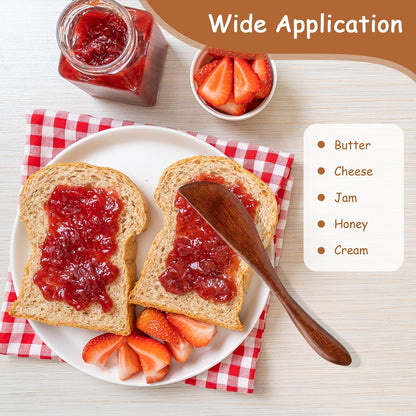 6Pcs Wooden Butter Knife, 5.9 Inch Jelly Cheese Spreaders Jam Sandwich Spreaders Cream Spreader Mini Wooden Spatulas Condiment Knives for Kitchen Restaurant(6Pcs)