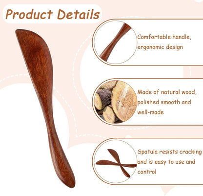 6Pcs Wooden Butter Knife, 5.9 Inch Jelly Cheese Spreaders Jam Sandwich Spreaders Cream Spreader Mini Wooden Spatulas Condiment Knives for Kitchen Restaurant(6Pcs)
