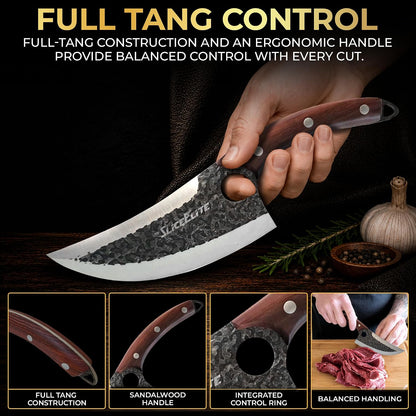 Hand-Forged Professional Butcher Knife (3 PC BUTCHER KNIFE SET W/SANDLEWOOD HANDLES)