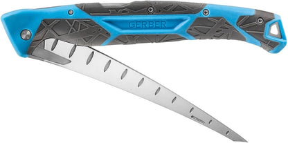 Gear Controller - Saltwater-Resistant Fishing Fillet Knife with Sheath & Built-In Knife Sharpener - Premium Fishing Gear - 10", Cyan