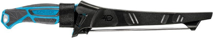 Gear Controller - Saltwater-Resistant Fishing Fillet Knife with Sheath & Built-In Knife Sharpener - Premium Fishing Gear - 10", Cyan