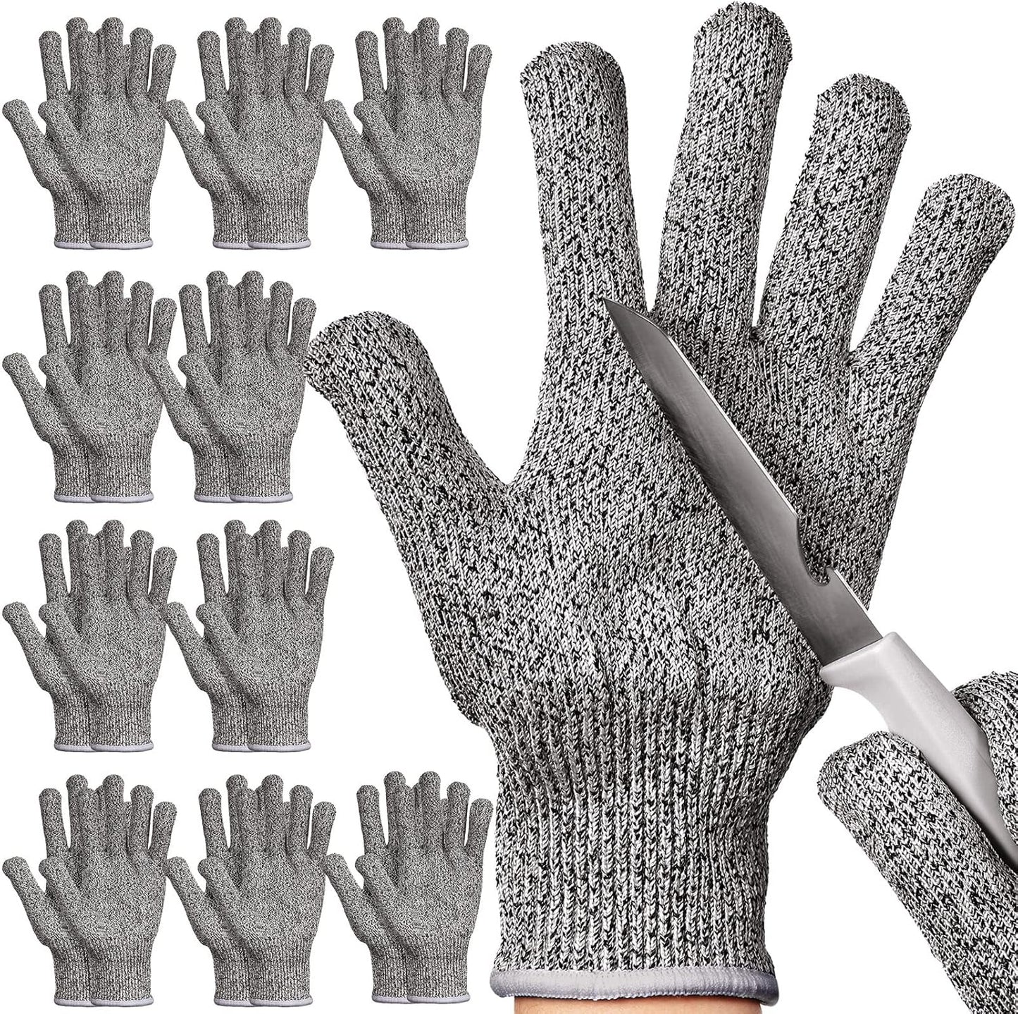 10 Pairs Cut Resistant Gloves Cutting Proof Gloves Level 5 Protection Kitchen Cuts Glove for Shucking Fish