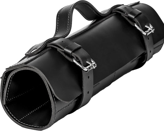 Leather Folding Knife Display Roll Organizer for 6 Pocket Knives Case, Pocket Knife Storage Holder, Knives Collection Holder Pouch Bag VR6BL
