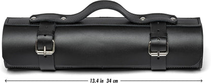 Leather Folding Knife Display Roll Organizer for 6 Pocket Knives Case, Pocket Knife Storage Holder, Knives Collection Holder Pouch Bag VR6BL