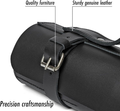 Leather Folding Knife Display Roll Organizer for 6 Pocket Knives Case, Pocket Knife Storage Holder, Knives Collection Holder Pouch Bag VR6BL