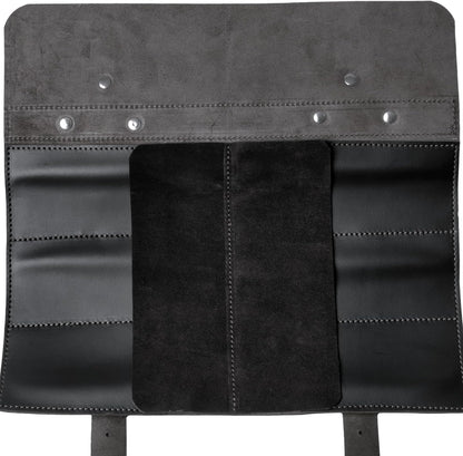 Leather Folding Knife Display Roll Organizer for 6 Pocket Knives Case, Pocket Knife Storage Holder, Knives Collection Holder Pouch Bag VR6BL