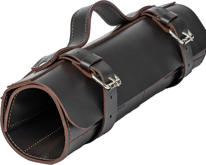 Leather Folding Knife Display Roll Organizer for 6 Pocket Knives Case, Pocket Knife Storage Holder, Knives Collection Holder Pouch Bag VR6BL