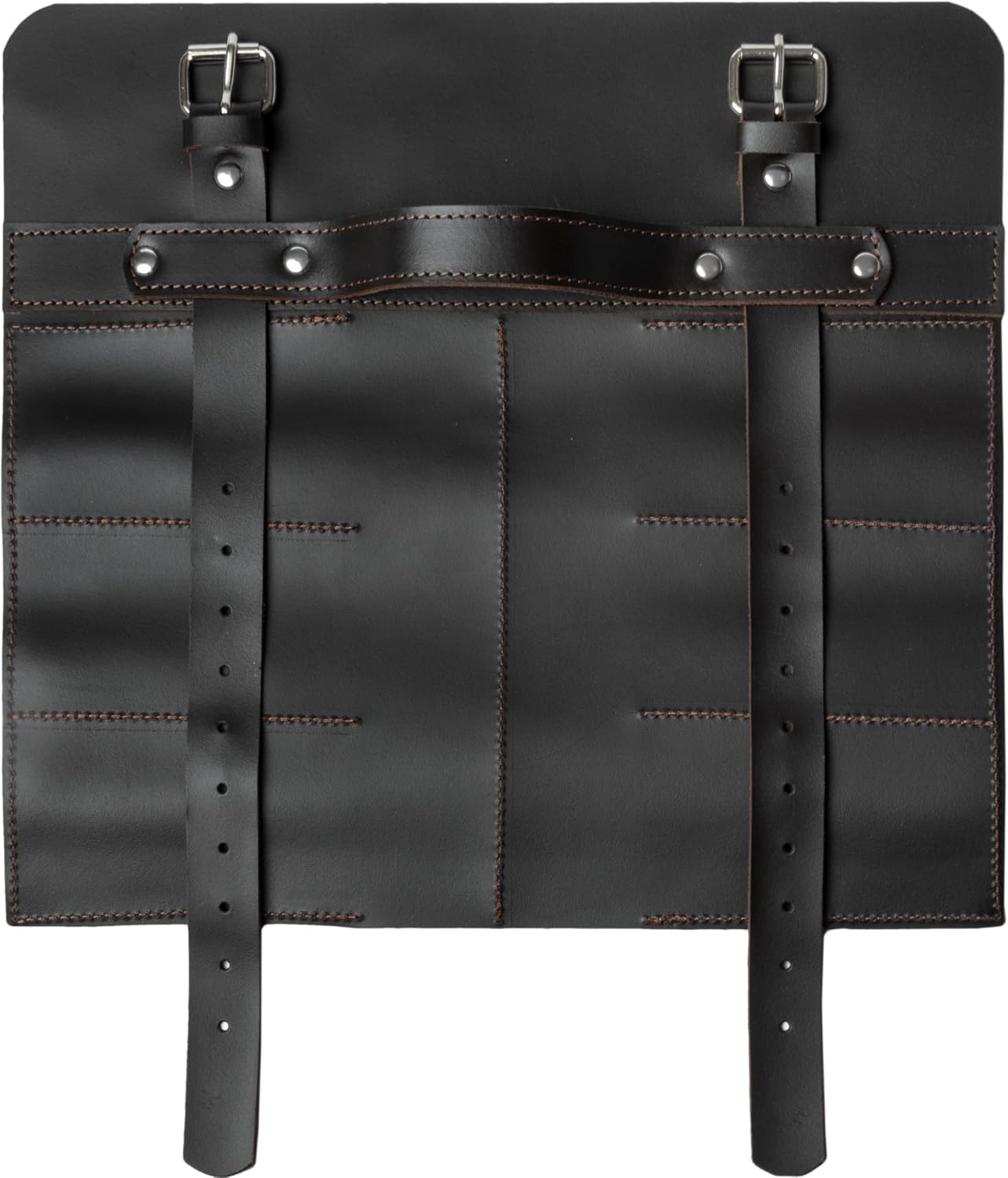 Leather Folding Knife Display Roll Organizer for 6 Pocket Knives Case, Pocket Knife Storage Holder, Knives Collection Holder Pouch Bag VR6BL
