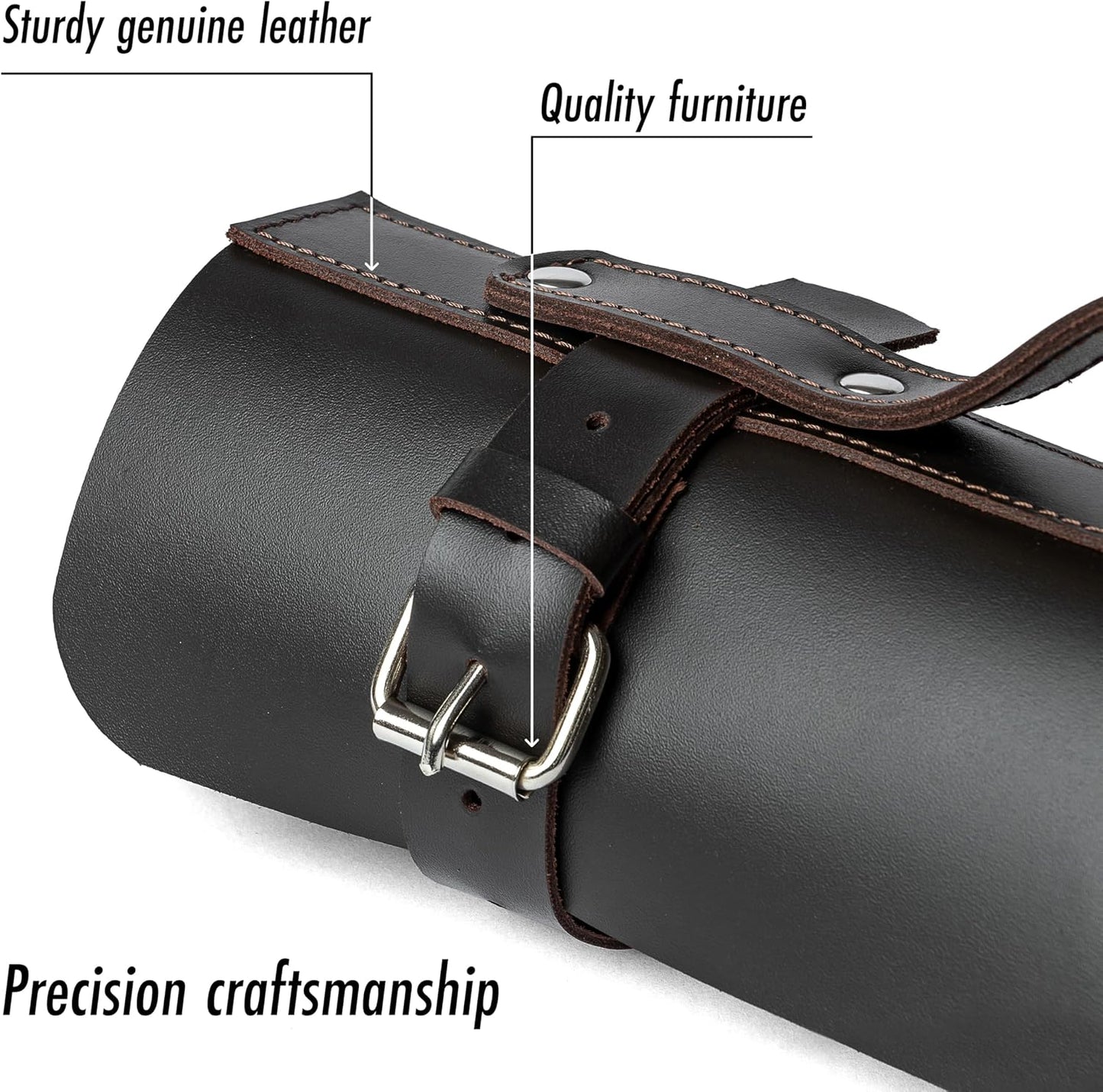 Leather Folding Knife Display Roll Organizer for 6 Pocket Knives Case, Pocket Knife Storage Holder, Knives Collection Holder Pouch Bag VR6BL
