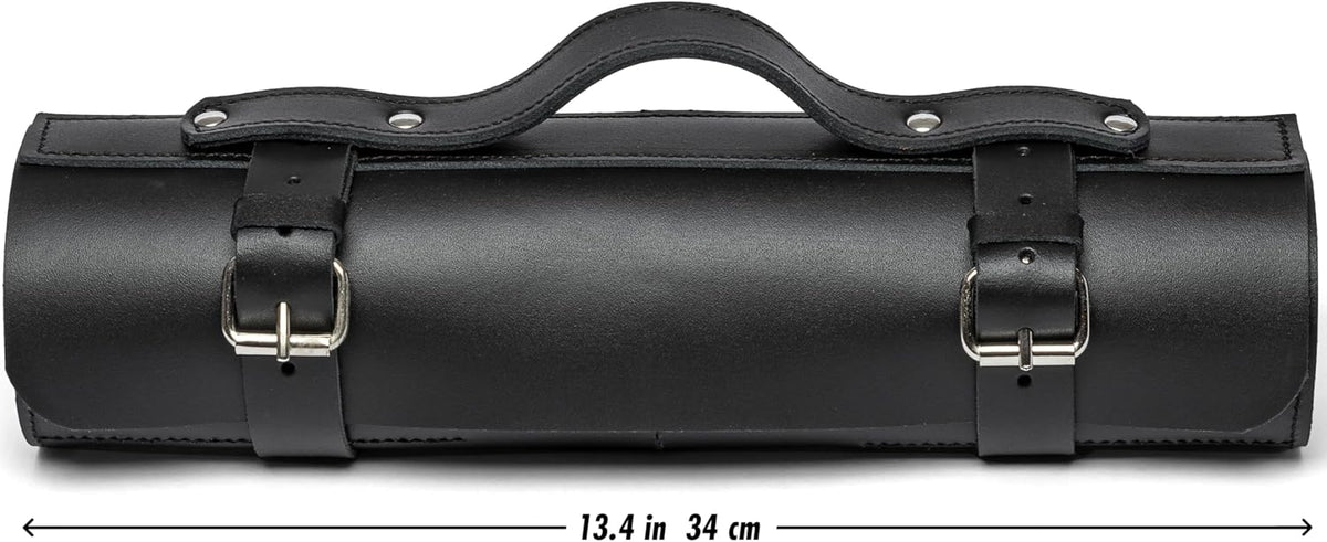 Leather Folding Knife Display Roll Organizer for 6 Pocket Knives Case, Pocket Knife Storage Holder, Knives Collection Holder Pouch Bag VR6BL