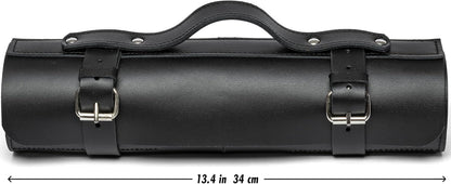 Leather Folding Knife Display Roll Organizer for 6 Pocket Knives Case, Pocket Knife Storage Holder, Knives Collection Holder Pouch Bag VR6BL