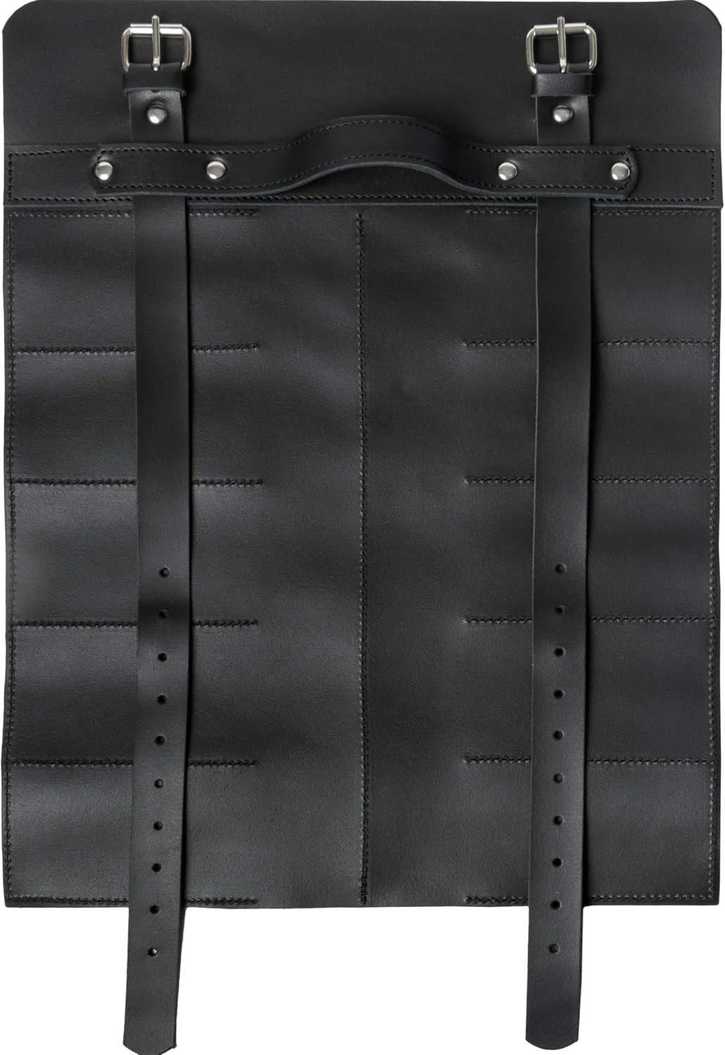 Leather Folding Knife Display Roll Organizer for 6 Pocket Knives Case, Pocket Knife Storage Holder, Knives Collection Holder Pouch Bag VR6BL