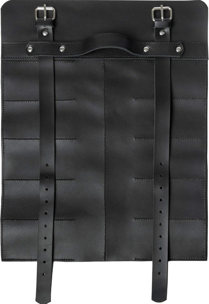 Leather Folding Knife Display Roll Organizer for 6 Pocket Knives Case, Pocket Knife Storage Holder, Knives Collection Holder Pouch Bag VR6BL