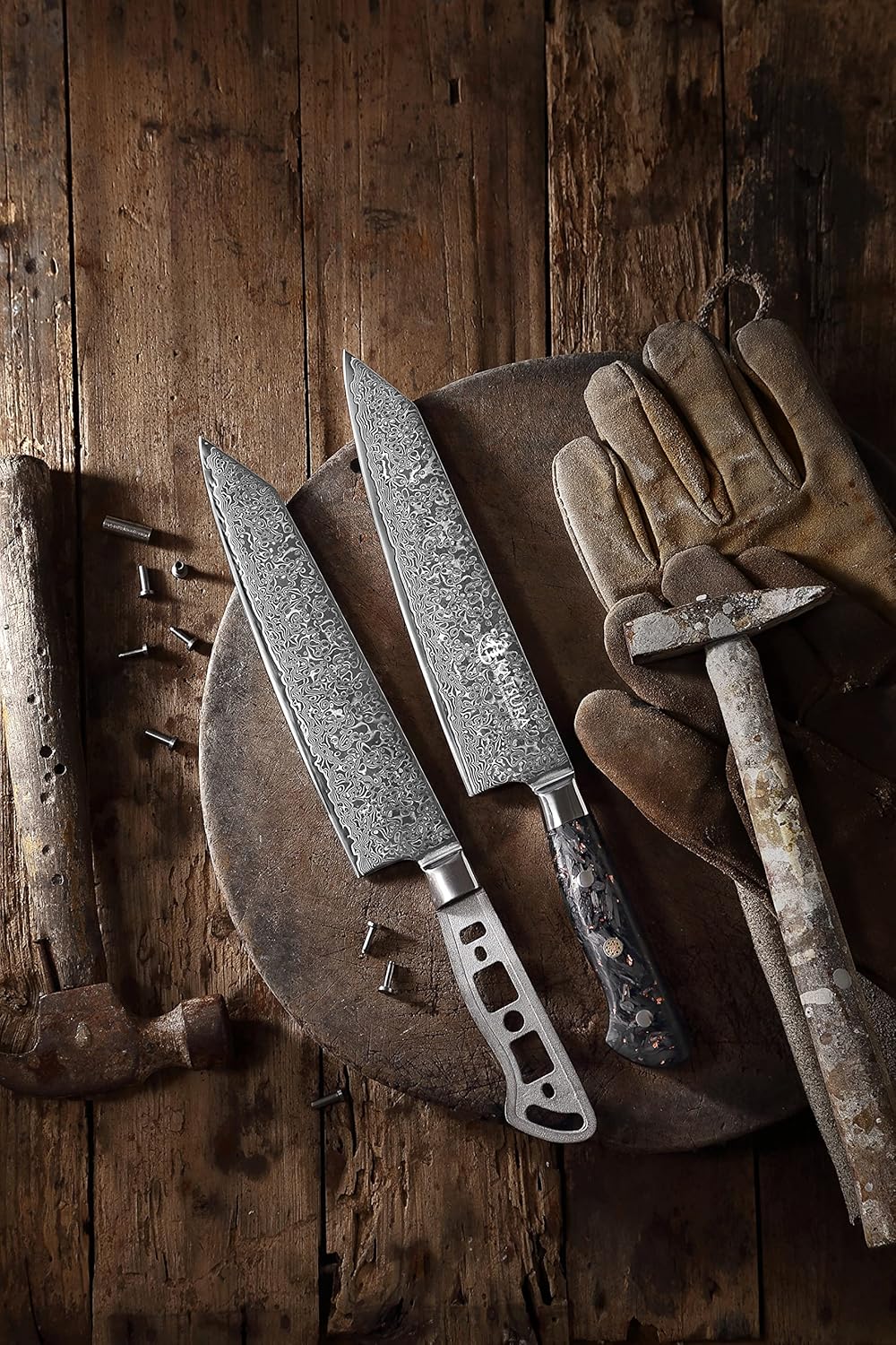 KATSURA Woodworking Project Kit – Kiritsuke Chef Knife Blank – 8 Inch – Japanese Premium AUS 10, 67 Layers Damascus Steel – Perfect for Woodworkers, Crafters – Includes a Handcrafted Gift box