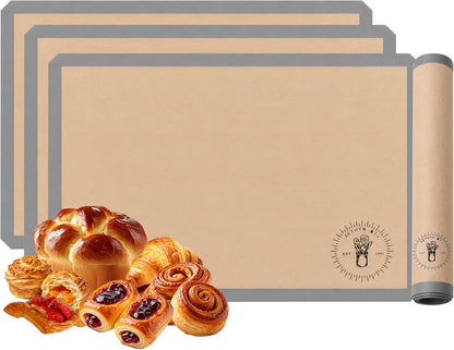Silicone Baking Mats, Full size, Baking Sheet Liners, Pack of 2, Oven Safe, 16 x 24 inch (40x60 cm), Non-Stick, Silicone Baking Sheet Liner, Perfect For Baking Macarons Cookies And Cakes