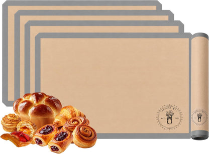 Silicone Baking Mats, Full size, Baking Sheet Liners, Pack of 2, Oven Safe, 16 x 24 inch (40x60 cm), Non-Stick, Silicone Baking Sheet Liner, Perfect For Baking Macarons Cookies And Cakes
