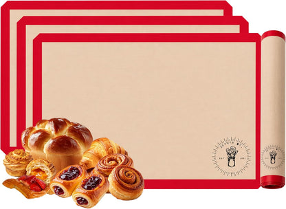 Silicone Baking Mats, Full size, Baking Sheet Liners, Pack of 2, Oven Safe, 16 x 24 inch (40x60 cm), Non-Stick, Silicone Baking Sheet Liner, Perfect For Baking Macarons Cookies And Cakes