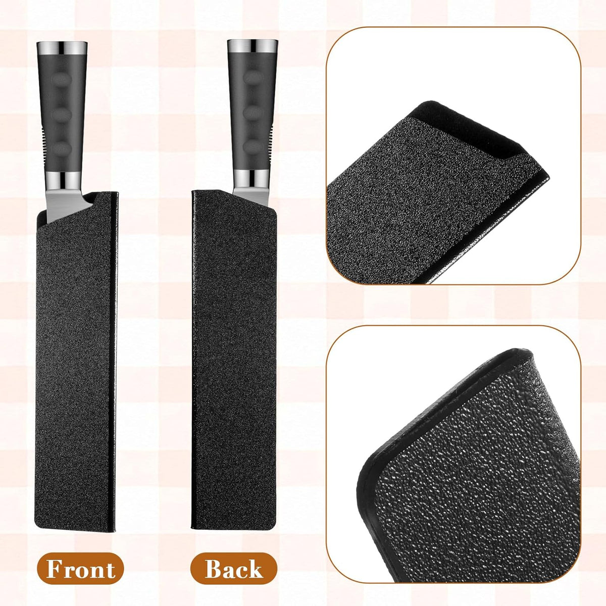 3 PCS Universal Knife Covers or Sleeves, 8.6" X 2.2" Knife Guard Waterproof Abrasion Knifes Sheaths for Kitchen Knives, 8 Inch Chef Knifes Sheath Chefknife Sheath, Plastic&felt (Knives Not Included)