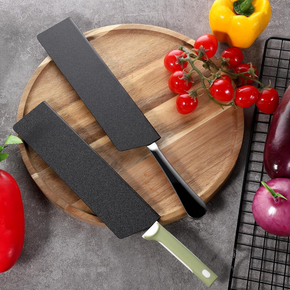 3 PCS Universal Knife Covers or Sleeves, 8.6" X 2.2" Knife Guard Waterproof Abrasion Knifes Sheaths for Kitchen Knives, 8 Inch Chef Knifes Sheath Chefknife Sheath, Plastic&felt (Knives Not Included)