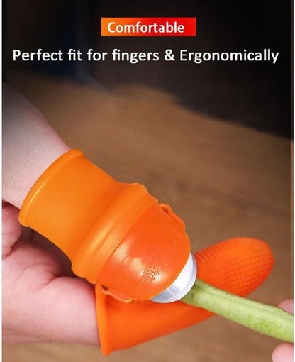 12pcs Silicone Thumb Knife Gardening Tool Set for Harvesting, Plant Fruit Picking, Trimming, Thumb Cutter for Finger Protection（Flat & Tilt B