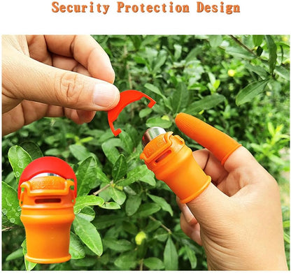 12pcs Silicone Thumb Knife Gardening Tool Set for Harvesting, Plant Fruit Picking, Trimming, Thumb Cutter for Finger Protection（Flat & Tilt B