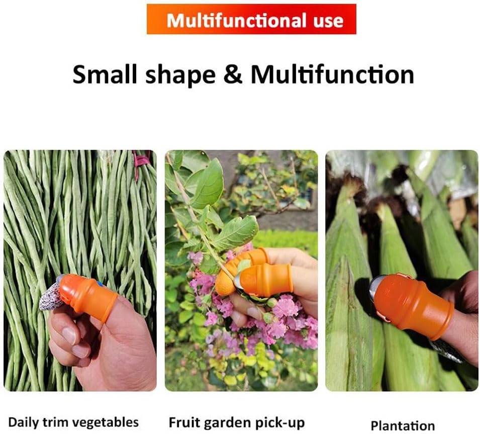12pcs Silicone Thumb Knife Gardening Tool Set for Harvesting, Plant Fruit Picking, Trimming, Thumb Cutter for Finger Protection（Flat & Tilt B