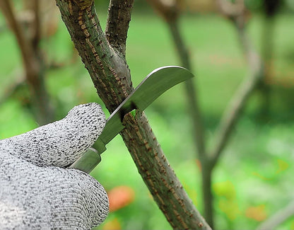 Grafting Knife With 2 Blades & 2 Tapes - Stainless Steel Gardening Tool for Plant Grafting, Pruning, Fruit Picking - Portable Rosewood Handle, Bark Lifter (Foldable)