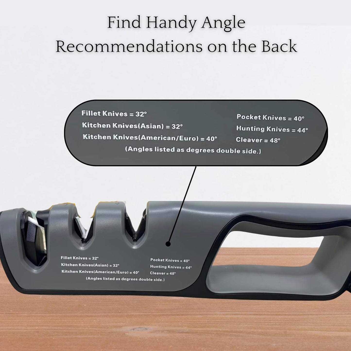 Simple Sharp Adjustable Angle 24-48° Kitchen Knife & Scissor Sharpener | Dual Stage Coarse and Fine Sharpening System | Tungsten Steel, Diamond and Ceramic Sharpeners | Professional Sharpening