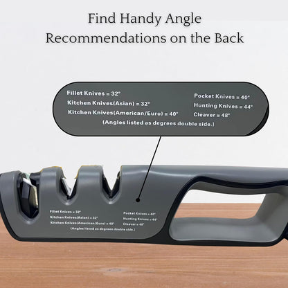Simple Sharp Adjustable Angle 24-48° Kitchen Knife & Scissor Sharpener | Dual Stage Coarse and Fine Sharpening System | Tungsten Steel, Diamond and Ceramic Sharpeners | Professional Sharpening