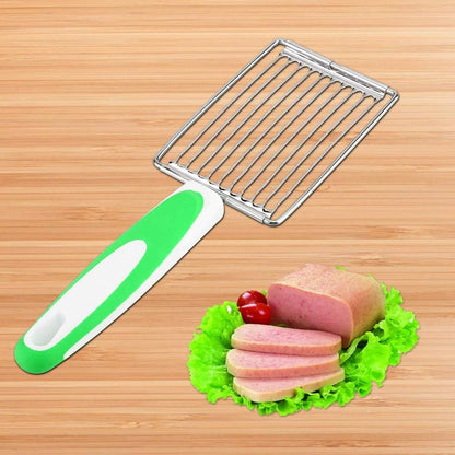 Luncheon Meat Cutter, Stainless Steel Slicer with Handle, Cheese Egg Ham Serrated Knife