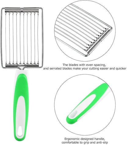 Luncheon Meat Cutter, Stainless Steel Slicer with Handle, Cheese Egg Ham Serrated Knife