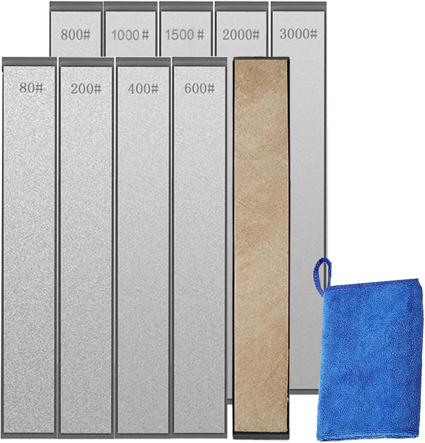8 Pcs Diamond Sharpening Stones Set, diamond knife sharpening stone with a Non-Slip Base for Ruixin Sharpener