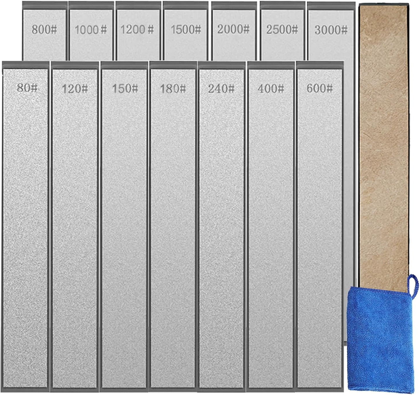8 Pcs Diamond Sharpening Stones Set, diamond knife sharpening stone with a Non-Slip Base for Ruixin Sharpener