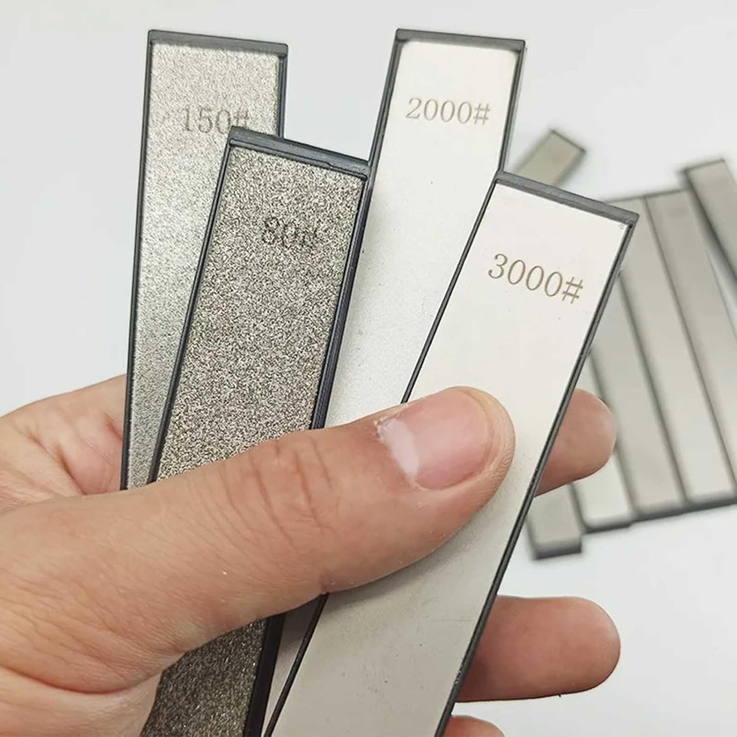 8 Pcs Diamond Sharpening Stones Set, diamond knife sharpening stone with a Non-Slip Base for Ruixin Sharpener
