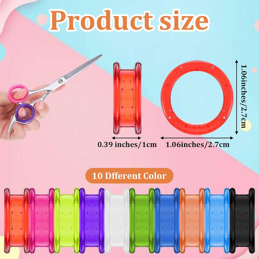 30 Pcs Silicone Scissors Finger Rings Soft Thumb Inserts Protection Pet Grooming Shear Finger Ring Barber Grips for Dog Hair Cutting Barber Accessories
