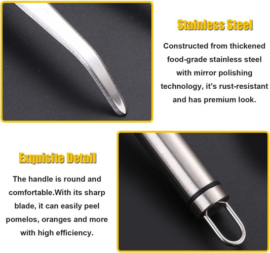 Stainless Steel Fruit Knife Orange Peeler Tools Grapefruit Utensil Tool for Citrus Lemon Kiwi Salads Melon Lime Pitaya Apple