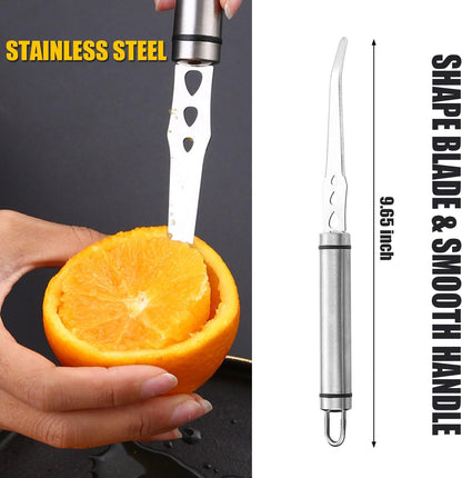 Stainless Steel Fruit Knife Orange Peeler Tools Grapefruit Utensil Tool for Citrus Lemon Kiwi Salads Melon Lime Pitaya Apple